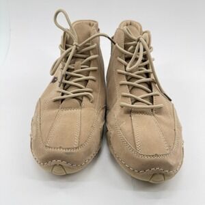 LDECK High Top Sneakers Men's Size 10 Beige Comfort Lace Up Trekking Shoes